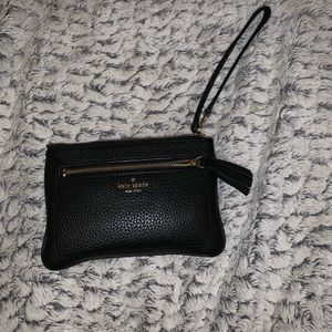 Kate Spade black leather wristlet